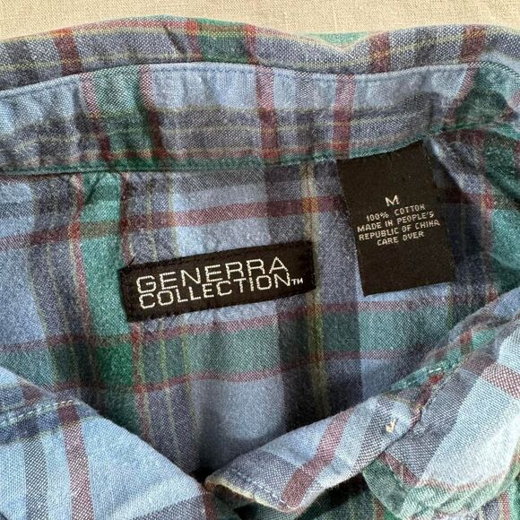 Vintage 90s Outdoorsy button up sleeveless cotton plaid shirt Western Cowgirl M - Picture 4 of 6